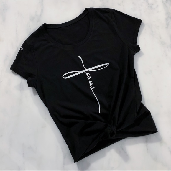 Jesus Name in Cross Christian T-Shirt - Picture 6 of 9